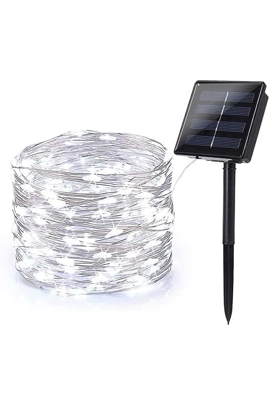 Luces solares exteriores: Cadena de luces solares BrizLabs para decoración de jardín y terraza.