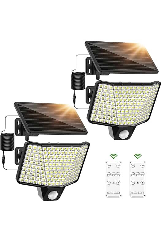 Luces solares exteriores con detector de movimiento: iluminación super brillante para tu jardín.