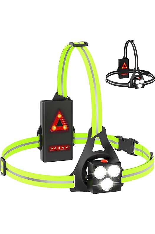 Luz de correr nocturna con chaleco reflectante y carga recargable: seguridad y visibilidad garantizadas
