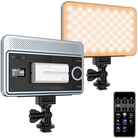 Luz de Video LED VILTROX de alta calidad con control de aplicación y batería recargable.