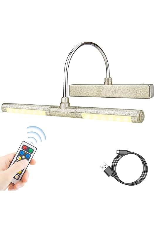 Luz inalámbrica para cuadros: Ilumina tus obras de arte con esta lámpara LED dorada.