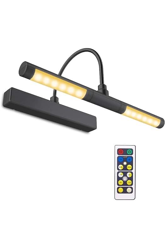 Luz LED Inalámbrica con Control Remoto y Cabezal Giratorio de 13 Pulgadas, Negro.