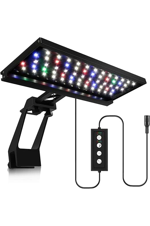 Luz LED para Acuarios, Potente Iluminación RGB Regulable para Plantas y Peces en el Tanque