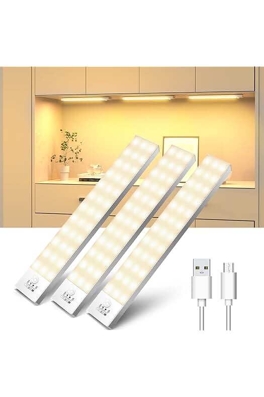 Luz LED para Armario con Sensor de Movimiento y Modos de Luz Adhesiva - Pack de 3