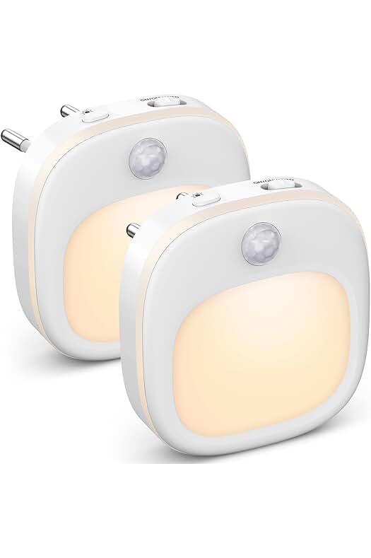 Luz Nocturna Infantil con Sensor de Movimiento y Atenuación Continua, [Pack de 2]