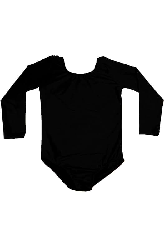 Maillot de Danza Clásico para Niña de Manga Larga - Talla 4 años, Negro