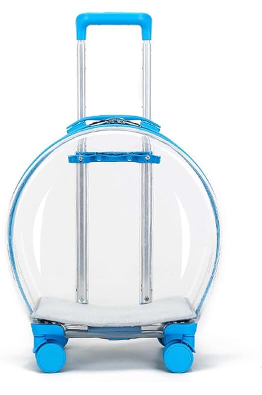 Maleta para mascotas con ruedas y cápsula transparente para viajes cómodos y seguros