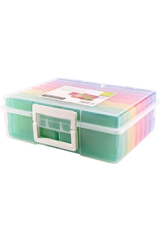 Maletín de Almacenamiento Transparente para Manualidades con 16 Cajas Coloridas - Vaessen Creative