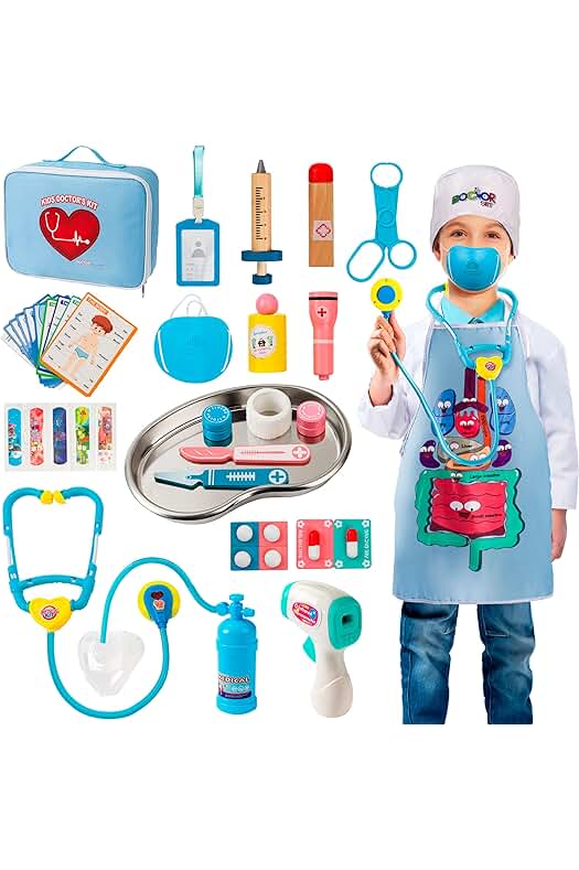 Maletín Doctora Juguetes de Madera con Accesorios - Juego de Imitación para Niñas y Niños