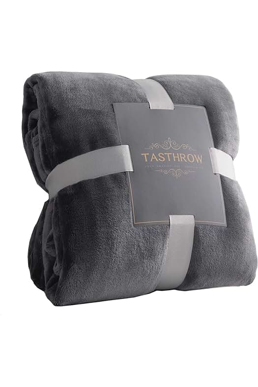 Manta de Franela Reversible para Cama de Microfibra Suave - Gris (130x180cm)