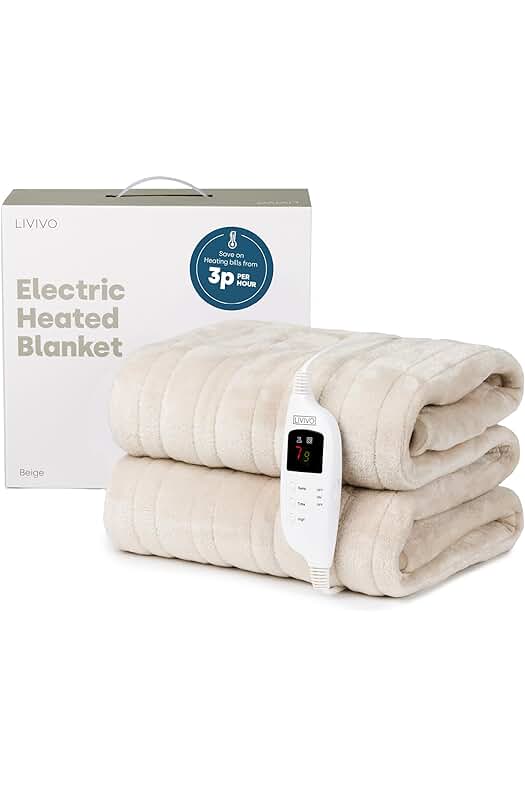 Manta eléctrica calefactada de lujo con control digital y ajustes de calor personalizables
