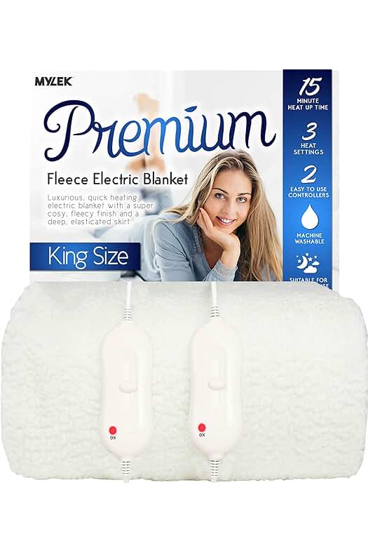 Manta eléctrica de Forro Polar King Size con Control Dual y Protección contra Sobrecalentamiento.
