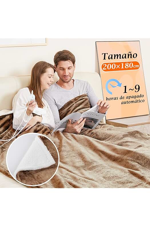 Manta Térmica Eléctrica de Gran Tamaño con Control de Temperatura y Apagado Automático