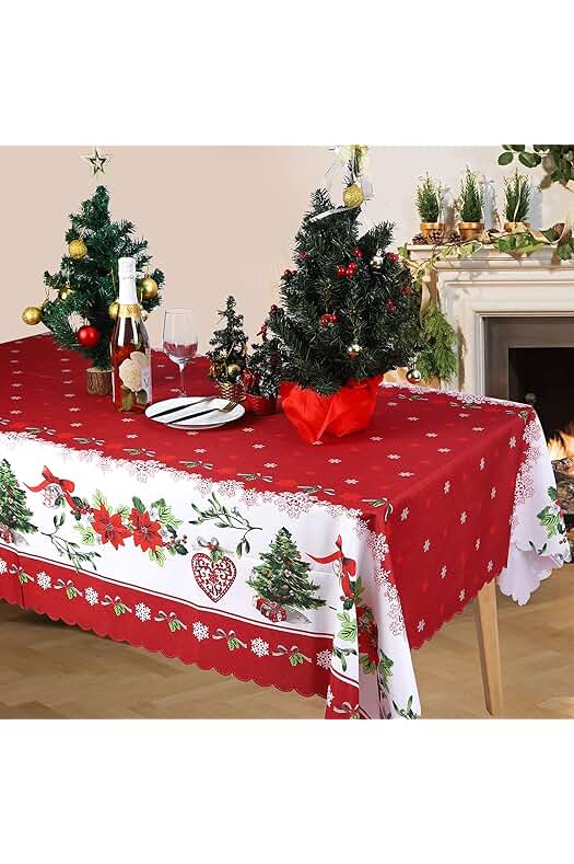Mantel Navideño: Cubierta Lavable y Resistente a Manchas para Decorar tu Hogar en Navidad