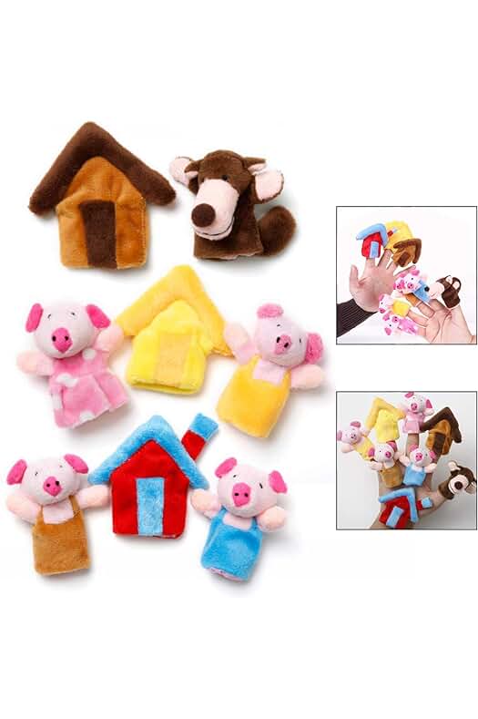 Marionetas de Dedo Animales: Conjunto de 8 títeres de mano para entretener a niños y bebés.