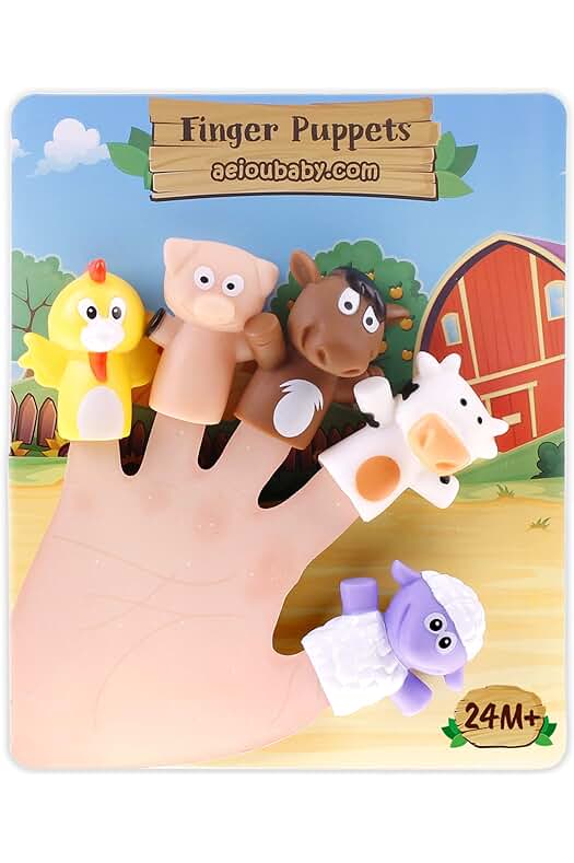 Marionetas de Dedo para niños y bebés | Set de 5 Animales de Granja