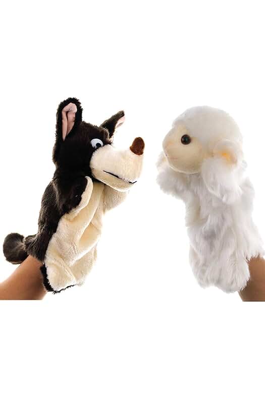 Marionetas de Ovejas Realistas EQLEF: Divertidas y Suaves para Jugar y Contar Historias de Lobos y Corderos