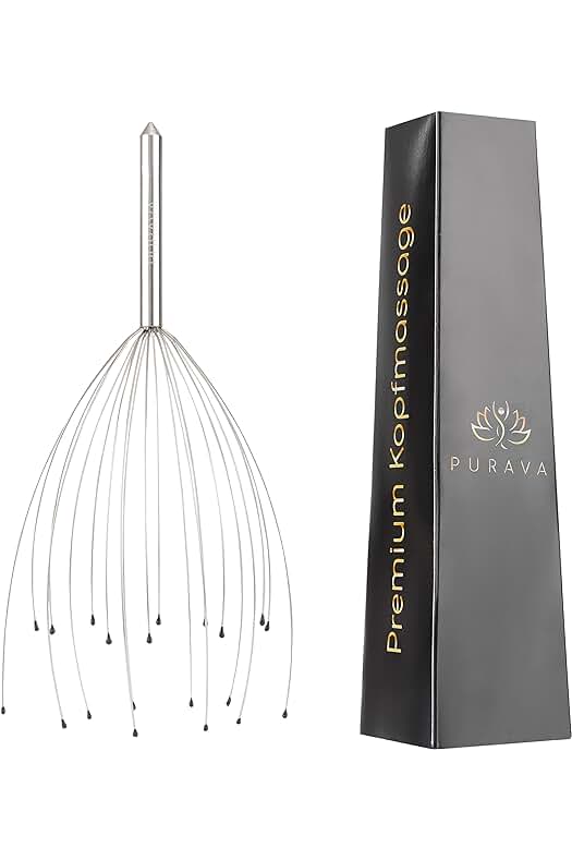 Masajeador de Cabeza Plata con 20 Dedos - Ideal para Relajación y Estimulación - Regalo Perfecto