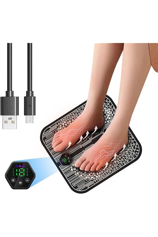 Masajeador de Pies Eléctrico USB Recargable con 6 modos y 19 niveles de intensidad.