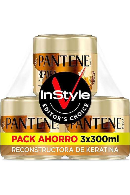 Mascarilla capilar con keratina para reparar y proteger cabello dañado. Pack de 3, 300ml.