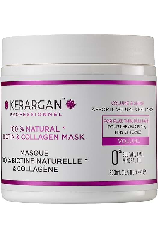 Mascarilla capilar reparadora con biotina y colágeno para cabello dañado - Sin químicos dañinos - 500 ml