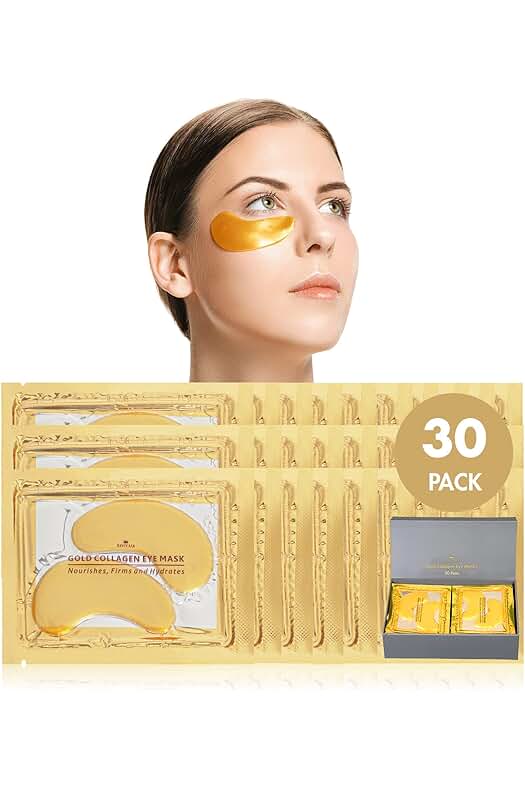 Mascarilla de colágeno Revitale: tratamiento hidratante antiarrugas para bolsas de ojos, ácido hialurónico (paquete de 30)