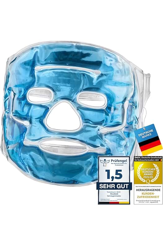 Mascarilla Facial de Gel Feluna®: Terapia de Frío para Quemaduras Solares, Alergias y Migrañas