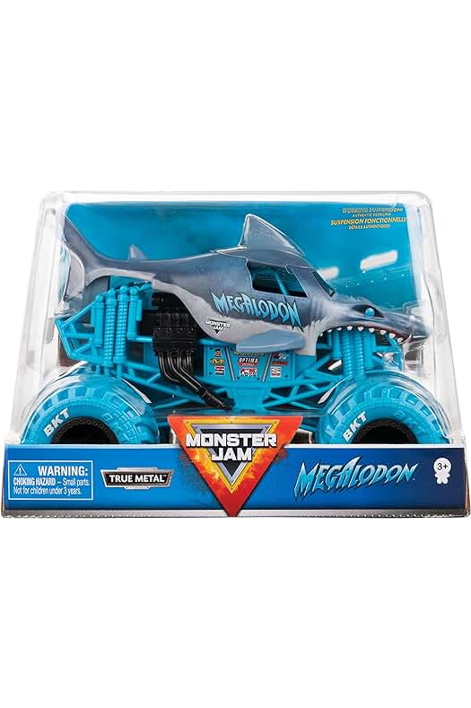 Megalodon Monster Truck: Impresionante vehículo de colector a escala 1:24 en color azul