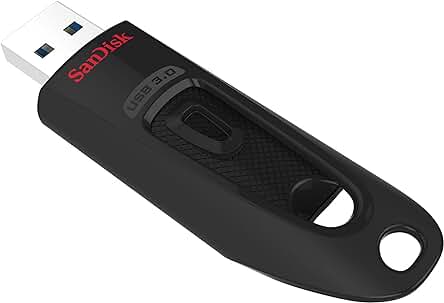 Memoria flash USB SanDisk Ultra 512 GB con alta velocidad de lectura de hasta 130 MB/s.