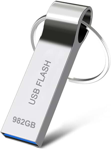 Memoria USB 982GB: Almacenamiento de Datos Duradero y Resistente al Agua con Velocidad USB 3.0.