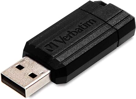 Memoria USB Verbatim PinStripe de 128 GB - Alta capacidad y velocidad de transferencia.