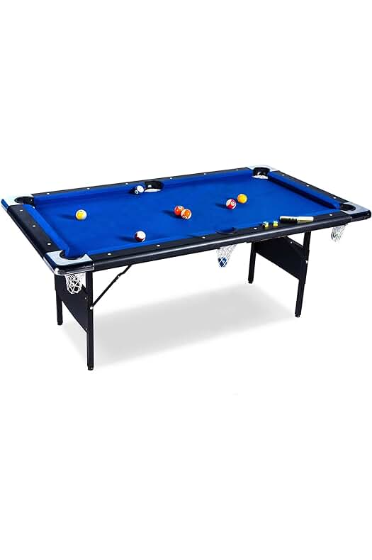 Mesa de billar Buckshot Atlanta - Plegable de 6 pies, color azul y negro.