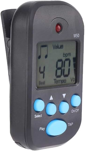 Metrónomo digital multifuncional con clip para guitarra y piano