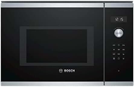 Microondas Bosch BEL554MS0 Serie 6 - Integrable con grill, 25L, 900W, negro y acero inoxidable