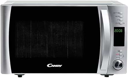 Microondas con Grill Candy X-Range, 25L, Bloqueo, Plato 31,5CM, Grill Rack, Temporizador, Inox