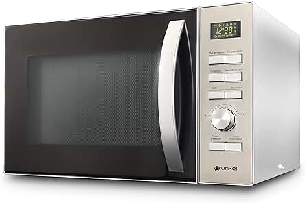 Microondas con Grill de Acero Inoxidable de 30L de capacidad y múltiples funciones.