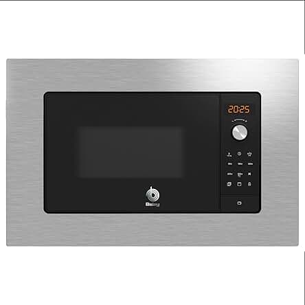 Microondas encastrable Balay 3CG6142X3 - Negro/marco inox, con grill y 8 recetas.
