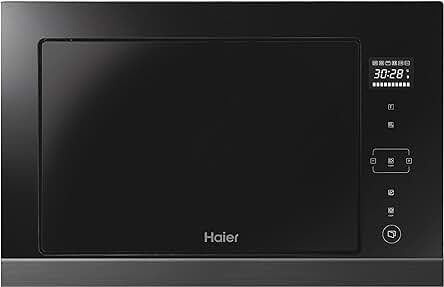 Microondas integrable Haier Series 4 HOR38G5FT, 28L, Pantalla táctil, 6 funciones, 8 automenús, Negro
