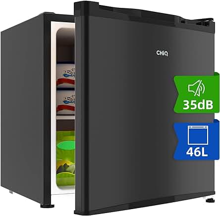 Mini nevera CHiQ de 46L, eficiente y silenciosa, con garantía de compresor de 12 años.