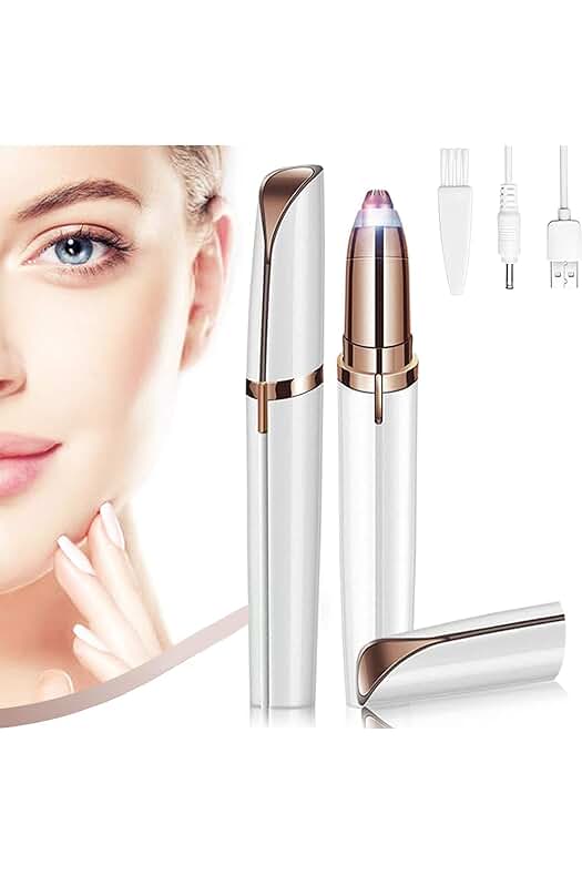 Mini recortadora de cejas recargable para mujeres - Herramienta facial multifuncional con cepillo de limpieza
