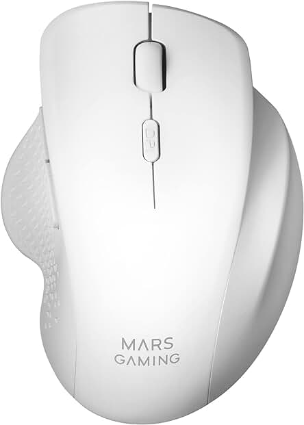MMWERGO Blanco: Ratón Inalámbrico Ergonómico para Juegos en PS4/PS5/XBOX/PC/Mac de MARSGAMING