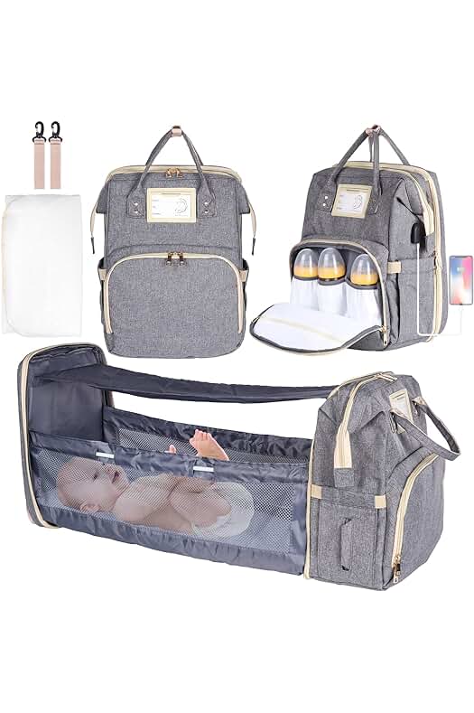 Mochila de Pañales Ohotter: Bolsa Grande y Multifuncional con Cambiador y USB Integrado.