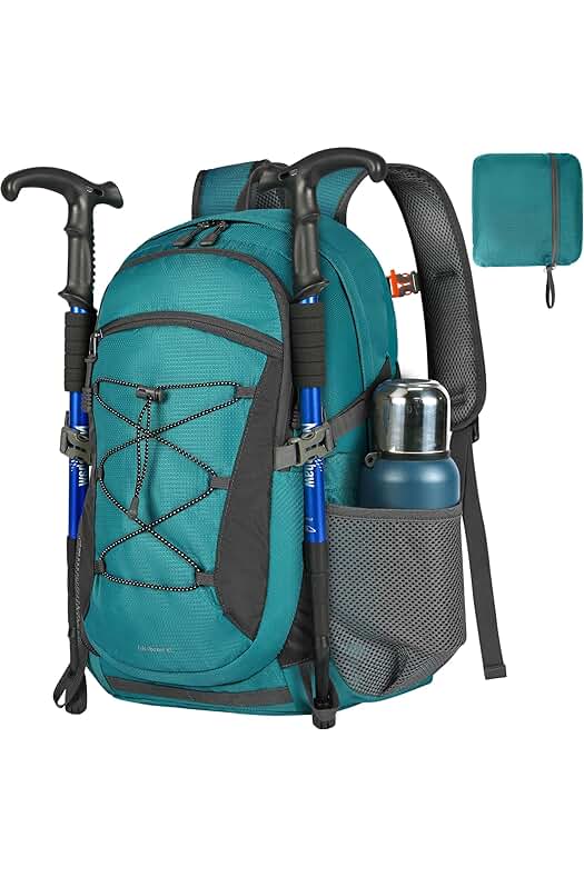 Mochila de Senderismo RAINSMORE 40 Litros: Impermeable, Plegable y Ligera para Excursiones y Camping.