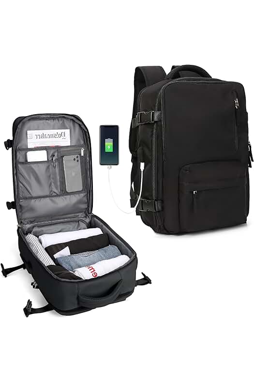 Mochila de viaje para cabina de avión: compacta, resistente y con tamaño adecuado.