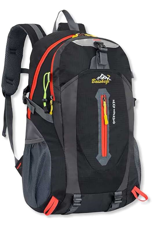 Mochila Impermeable 30 Litros Negra - Ideal para Senderismo, Acampada y Montaña
