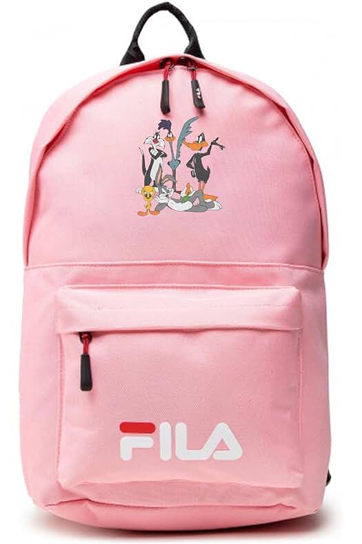 Mochila infantil unisex de Fila: diseño Mini Malmo con estampado de Warner Bros, color lila.