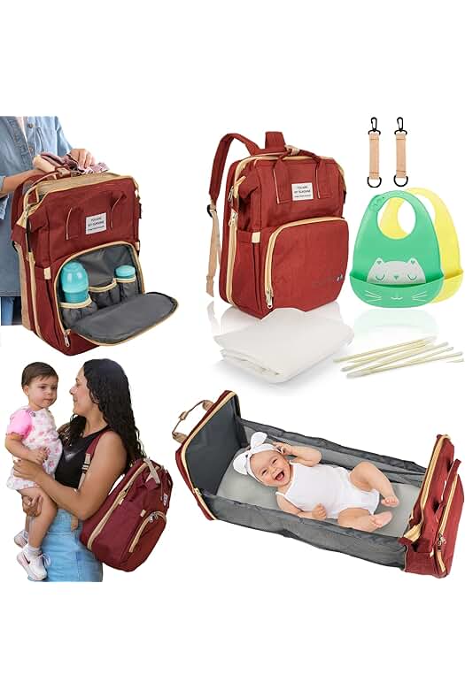 Mochila Pañalera de Bebés ECARTYA: Cuna Desplegable, Gran Capacidad e Impermeable