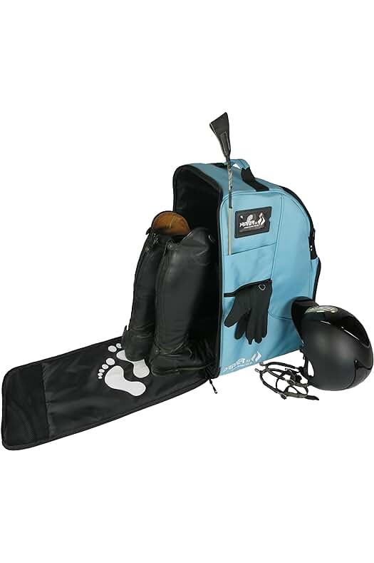 Mochila para botas de equitación con compartimento para casco - Practicidad y estilo en un solo producto.