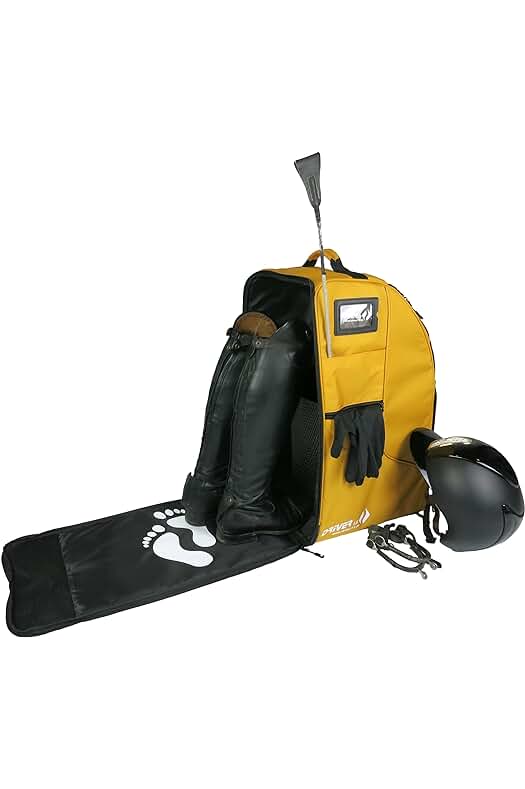 Mochila para botas de equitación con compartimento para casco - Práctica y funcional.
