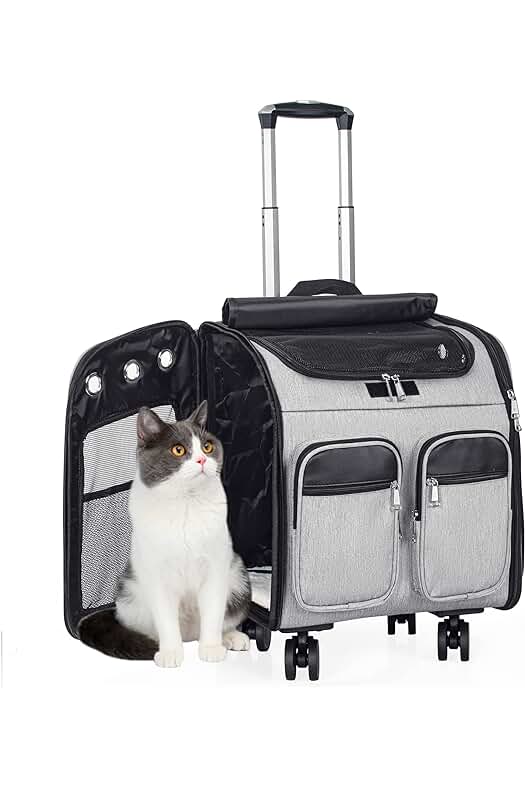 Mochila para gatos con ruedas: transporte cómodo y multifuncional para tus mascotas.